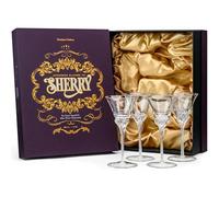 Crystal Sherry, Sweet Port and Dessert Wine Glasses | Set of 4 | 110 ml Small Schooner Sippers for Cordials and Liqueur | Long Stem Glassware for Aperitif, Digestive, After Dinner Drinks