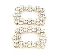 Crystal Shoe Clips, 1Pair Rhinestone Shining Square Shoe Buckle Elegant Metal Shoe Clips for Wedding Party Shoes Clutch Dress Hat Decoration