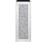 Crystal Silver Glass Decorative Vase, Crushed Diamond Mirrored Planter Mirrored Design, 30 x 30 cm, Silver