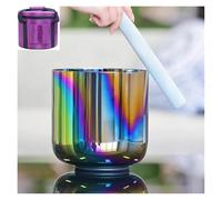 Crystal Singing Bowl, 432Hz Colored Alchemy Sound Bowl, for Yoga Meditationwith Free Acrylic Striker & O-ring(G note)