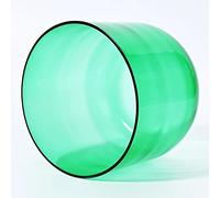 Crystal Singing Bowl, 432Hz Multicolor Quartz Singing Bowl Multiple Notes Suede Mallet O Ring Yoga Sound Healing(Green,D note)