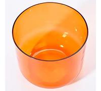Crystal Singing Bowl, 432Hz Multicolor Quartz Singing Bowl Multiple Notes Suede Mallet O Ring Yoga Sound Healing(Orange,C note)