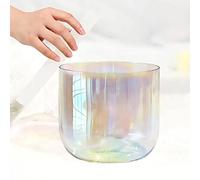 Crystal Singing Bowl, 432Hz,with Free Mallet & O-ring, Frosted Quartz Sound Bowl for Yoga Meditation & Sound Healing(6"E)