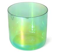 Crystal Singing Bowl, 440Hz 6 Inch, Gradient Green Quartz Chakra Bowl, With Free Acrylic Striker & O-ring, For Yoga Meditation, Sound Healing(G Note)