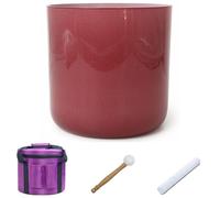 Crystal Singing Bowl, 440Hz 7 inch B Note Crystal Singing Bowl Crown Chakra Meditation Sound Healing With Case