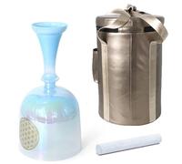 Crystal Singing Bowl, 440Hz,Colorful Sound Bowl for Yoga Meditation & Sound Healing, Gradient Blue Bowl with Mallet & Carrying Case(6 inch E Note)