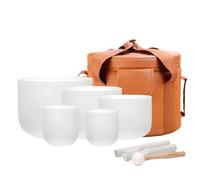 Crystal Singing Bowl 5Pcs Crystal Singing Bowl Set, White Color, 6-12 Inch,Radom Note(440 hz)