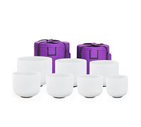 Crystal Singing Bowl, 6-12"/7-12" 7pcs Chakra Set Frosted Quartz Crystal Singing Bowl Meditation Sound Healing With/without Free Carry Bag(432hz and Purple Bag)