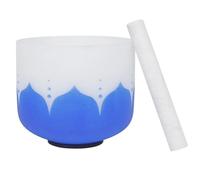 Crystal Singing Bowl 6-12 Inch Blue Singing Bowl A/B/C/D/E/F Key Music Crystal with Stick Percussion Instrument Accessories(8 Inch A Key)