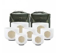 Crystal Singing Bowl, 6"-12" Set of 7pcs Chakra Frosted Quartz Crystal Singing Bowl(432hz)