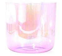 Crystal Singing Bowl, 6 Inch Quartz Clear Pink, 432Hz Cosmic Light Alchemy Bowl, With Mallet, O-Ring, For Yoga Meditation Sound Healing(A Note)