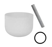 Crystal Singing Bowl 6 Inches A - G Note Chakra Frosted Quartz, With Free Suede Striker And O-ring Sound Repairer (Size : B Note)
