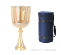 Crystal Singing Bowl 7 Inch 432Hz Handheld Chalice for Meditation, Relieves Fatigue and Anxiety, Includes Carry Case and Acrylic Striker