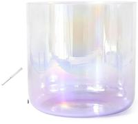 Crystal Singing Bowl ， 7 inch 432Hz Multicolor Crystal Singing Bowl With Striker O-ring For Chakra(Violet,D Note)