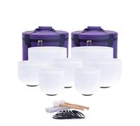 Crystal Singing Bowl 7pcs 7"-12" Crystal Singing Bowls Set of 7 with Carrying Cases for Yoga Medication Sound Healing Deep Relaxation(Normal HZ No bag)