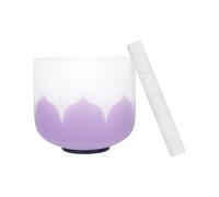 Crystal Singing Bowl 8 Inch Crystal Singing Bowl Note C B D G Frosted Quartz Yoga Sound Healing(Purple Note B)