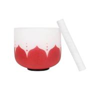 Crystal Singing Bowl 8 Inch Crystal Singing Bowl Note C B D G Frosted Quartz Yoga Sound Healing(Red Note C)