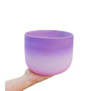Crystal Singing Bowl 8Inch 432HZ/440hz Purple white pink Color Heart Throat Musical Instruments(D 440HZ)