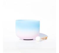Crystal Singing Bowl, A Note 8 inch Pink Blue Color Frosted Quartz Crystal Singing Bowl