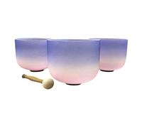 crystal singing bowl A Set 3Pcs 8 Inch Gradient Color Sound Healing Bowls Crystal For Bath for Meditation Sound Therapy Deep Resonance