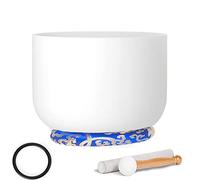 Crystal Singing Bowl C/D/E/F/G/A/B Note, Crown Chakra Quartz Crystal Sound Bowl For Meditation, Yoga, Spiritual And Body Healing And Energy Cleansing,G Throat,8 Inch