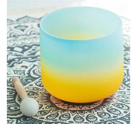 Crystal Singing Bowl, Chakra Quartz Crystal Singing Bowl White And Yellow With Mallet O-Ring 432 Hz 6-12 Inches(440 Hz,12)