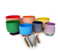 Crystal Singing Bowl Chakra Set of 7Pce - Matte Process Quartz Sound Bowl with Heavy Duty Carrying Cases, Gift for Yoga Meditation and Sound Healing (Color : 6Inch-12Inch)