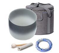 Crystal Singing Bowl, Chakra Singing Bowl With Heavy Duty Carrying Case, Mallet,Silk Silk Brocade Cushion,O-Ring, For Yoga Meditation,Sound Healing,A Note,12 Inch