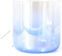 Crystal Singing Bowl ， Crystal Singing Bowl Set 7 inch 432hz Multicolor A-G Notes for calming Prayer(Indigo,G Note)