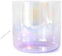 Crystal Singing Bowl ， Crystal Singing Bowl Set 7 inch 432hz Multicolor A-G Notes for calming Prayer(Violet,C Note)