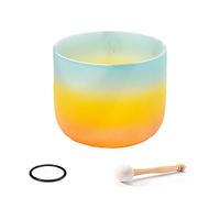 Crystal Singing Bowl, Crystal Singing Bowls 432Hz 440Hz Multicolor Multiple Sizes Kit Yoga Healing(440 Hz,12)