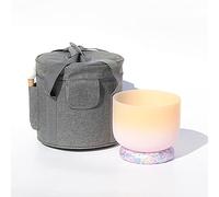 Crystal Singing Bowl D Note Frosted Quartz Crystal Singing Bowl Buddha Music Bowl With Striker And Carrying Case For Sound Healing Meditation Release Pressure Ornaments (Size : 10")