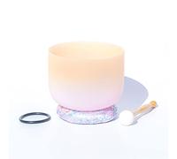 Crystal Singing Bowl D Note Frosted Quartz Crystal Singing Bowl Buddha Music Bowl With Striker And O-ring For Sound Healing Meditation Release Pressure Ornaments (Size : 10")