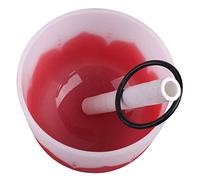 Crystal Singing Bowl, Durable Quartz Singing Bowl Color Floral Pattern Gift with Stick for Prayer (Red C Note)