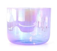 Crystal Singing Bowl, for Yoga Meditation & Sound Healing, Quartz Chakra Bowl with Free Acrylic Striker & O-Ring, Clear Purple(8 Inch D Note,440Hz)