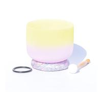 Crystal Singing Bowl, Frosted Crystal Singing Bowl 7-12 Inches Set With Hammer And O-Ring(11 inches)
