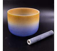 Crystal Singing Bowl - Frosted Gradient Color, 432Hz Chakra Sound Bowl with Carrying Cases, Sheepskin Stick & O-Rings, Ideal for Yoga Meditation & Sound Healing (Color : 7Inch A)