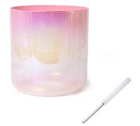 Crystal singing bowl Gradient Peach Pink Alchemy Crystal Singing Bowl, 432Hz Quartz Chakra Bowl, Sound Bowl(B Note,6")