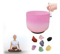 Crystal Singing Bowl, High Pure Quartz Crystal Sound Bowl with 7 Chakra Stone Hand-Tuned Meditation Tool for Sound Healing Therapy Meditation