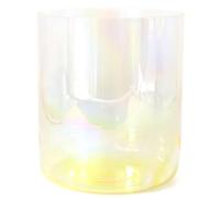Crystal Singing Bowl, Quartz Chakra Bowl with Free Acrylic Striker & O-Ring, Clear Gradient Yellow, for Yoga Meditation & Sound Healing(7 Inch D Note,432HZ)