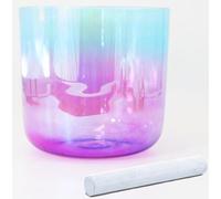 Crystal Singing Bowl, Quartz Chakra Singing Bowl Suede Mallet O Ring 432Hz 440Hz 6-8 Inch(432Hz,7 inch A Note)