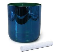 Crystal Singing Bowl, Quartz Crystal Singing Bowl Blue 6-8 inch Multiple Notes Suede Mallet O-ring(432Hz,7 inch C note)