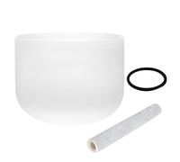 Crystal Singing Bowl Quartz Frosted Crystal Singing Bowl 8 Inch for Sound Therapy and A Note Third Eye Chakra