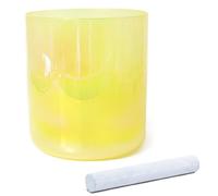 Crystal Singing Bowl, Quartz Singing Bowl Suede Mallet O-Ring Sound Bath Multiple Sizes 6-8 Inch(432Hz,6inch E note)