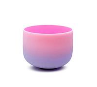 Crystal Singing Bowl, Rainbow Color Chakra Quartz Frosted crystal singing bowl 8 inch sound healing(Purple)