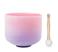Crystal Singing Bowl - Rainbow Colour Series, 432Hz 99.99% Natural Frosted Chakra Bowl Music Bowl, Ideal for Yoga Relax Meditation & Sound Healing (Size : 10 Inch E)