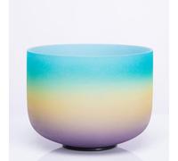 Crystal Singing Bowl- Rainbow Series, 7 Note C/D/E/F/G/A/B Chakra Sound Healing Percussion With Carrying Bag, Silk Brocade Cushion, Sheepskin Stick, Gift For Yoga Meditation (Size:8Inch,Color:C Note)