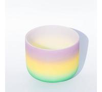 Crystal Singing Bowl- Rainbow Series, 7 Note C/D/E/F/G/A/B Chakra Sound Healing Percussion With Carrying Bag, Silk Brocade Cushion, Sheepskin Stick, Gift For Yoga Meditation (Size:10Inch,Color:E Note)