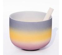 Crystal Singing Bowl- Rainbow Series, 7 Note C/D/E/F/G/A/B Chakra Sound Healing Percussion With Carrying Bag, Silk Brocade Cushion, Sheepskin Stick, Gift For Yoga Meditation (Size:10Inch,Color:A Note)