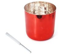 Crystal Singing Bowl Set, 432Hz Alchemy Red Crystal Singing Bowl, Colored Sound for Yoga Meditationwith Free Acrylic Striker & O-ring(6"E)